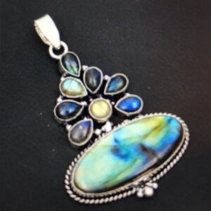 Labradorite Stamped 925 Sterling Silver Necklace